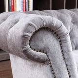 Alexandrina Grey Tufted Velvet Sofa - View Image 1