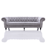 Alexandrina Grey Tufted Velvet Sofa - View Image 1