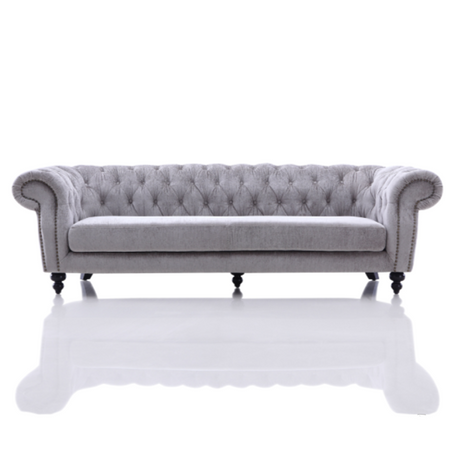 Alexandrina Grey Tufted Velvet Sofa - View Image 1