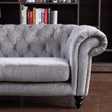 Alexandrina Grey Tufted Velvet Sofa - View Image 1