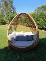 Renava Cocoon - Outdoor Beige + Wicker Lounge Bed | VIG