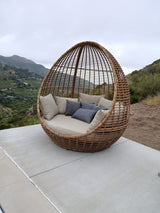 Renava Cocoon - Outdoor Beige + Wicker Lounge Bed | VIG