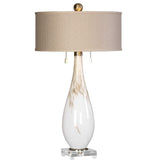 Cardoni Glass Table Lamp - White / Beige by Uttermost - View 6