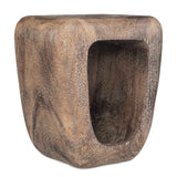 Loophole Bleached Wash Accent Stool - Dark Brown by Uttermost - View 1