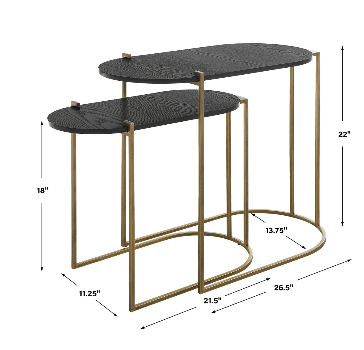 Aztec Wood Nesting Tables (Set of 2) - Dark Brown by Uttermost - View 10