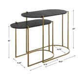 Aztec Wood Nesting Tables (Set of 2) - Dark Brown by Uttermost - View 10