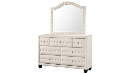 Encore Modern Style Tufted and Upholstered Queen 5PC Bedroom set made with wood in Beige(NJ Inventory) - sold by Home Elegance USA