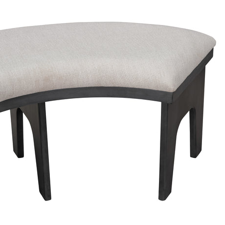TREXM 5-piece Rustic Charm Round Dining Set with 3 Upholstered Chairs and Curved Bench for Dining Room, Kitchen and Living Room (Gray) - sold by Home Elegance USA