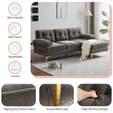 Velvet L-Shaped Sectional Sofa: Luxurious 83" Modern Design for Living Room & Bedroom Décor | Brown Comfort and Style - Home Elegance USA