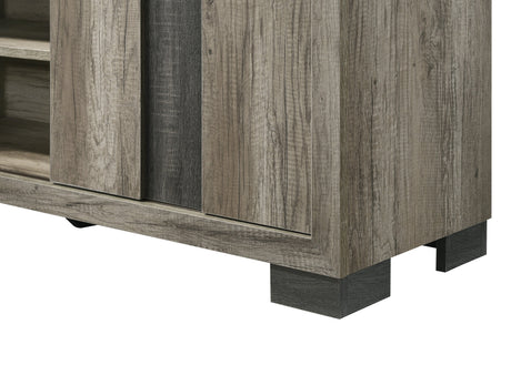 1pc Entertainment Console Rustic Charm Weathered Wood Finish Open Shelf Living Room Furniture - sold by Home Elegance USA