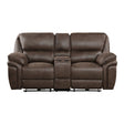 Plush Modern Design Living Room Power Reclining Loveseat Brown Microfiber Upholstery USB port Solid Wood Frame Furniture 1pc