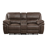 Plush Modern Design Living Room Power Reclining Loveseat Brown Microfiber Upholstery USB port Solid Wood Frame Furniture 1pc