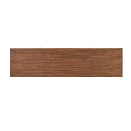 Mid-Century Modern TV Stand Entertainment Center Left Right Pier With Base Adjustable Shelves Gold Caped Legs LED On Pier Walnut Finish - sold by Home Elegance USA