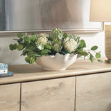 Protea Blooms Bowl Centerpiece - Green / White by Uttermost - View 4