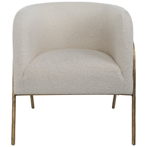 Jacobsen Shearling Accent Chair Off White - White / Light Brown by Uttermost - View 1