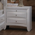 1pc White Finish Nightstand with Two Storage Drawers and Pull Out Tray Wooden Bedroom Furniture
