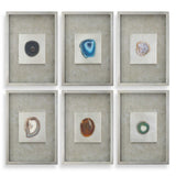 Agate Stone Wall Art (Set of 6) - Silver by Uttermost - View 1
