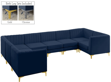 Alina - Modular Sectional 8 Piece - Navy - Fabric - 604Navy - Sec8C - Home Elegance USA - 4