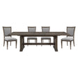 Classic Dining Furniture 5pc Set Extendable Dining Table and 4x Side Chairs Driftwood Brown Finish Durable Wooden