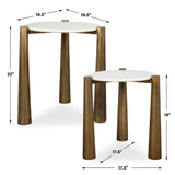 Claridge Marble Nesting Tables (Set of 2) - Bronze / White by Uttermost - View 5