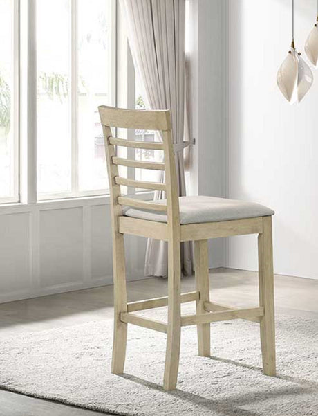 Beautiful Cream Color Counter Height 5Pc Dining Set Pub Height Square Dining Table Cream Upholstered Chair Dining Room Set Wooden - sold by Home Elegance USA
