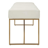 Swale Ivory Leather Bench - Beige by Uttermost - View 5