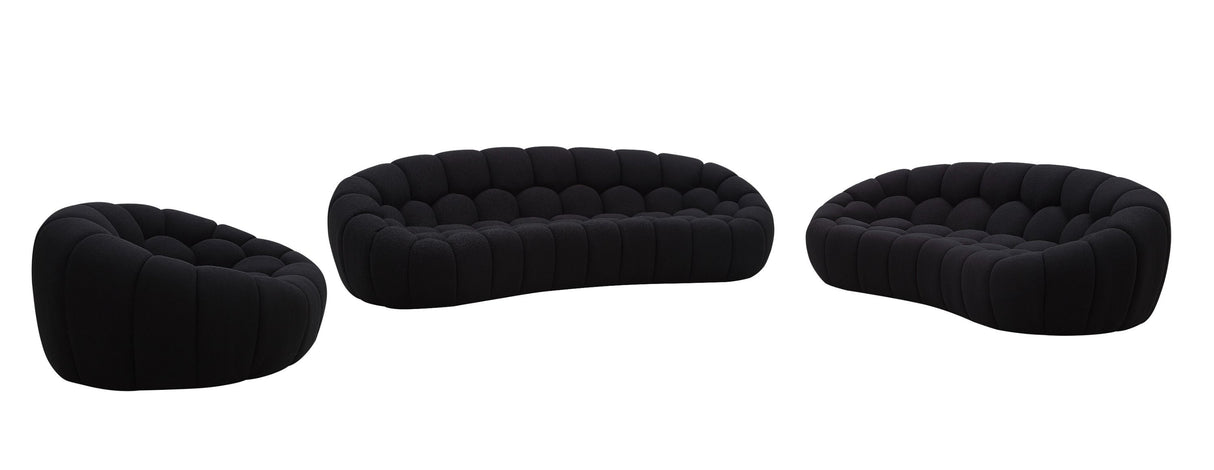 Divani Casa Yolonda - Modern Curved Black Fabric Sofa Set | VIG - Home Elegance USA