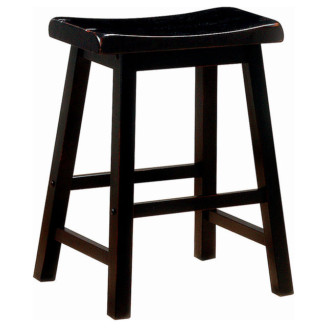 Counter Stool - Durant Wooden Counter Height Stools Black (Set of 2)