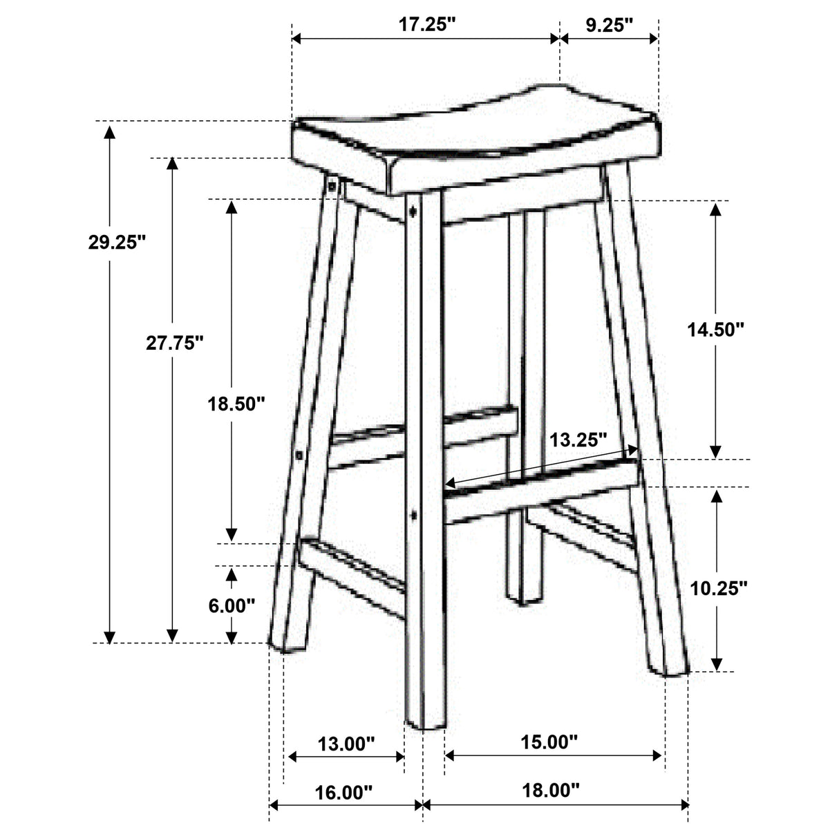 Bar Stool - Durant Wooden Bar Stools Chestnut (Set of 2)