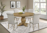 Florence 5 - piece Round Dining Set Rustic Smoke and Beige | Coaster | Home Elegance USA