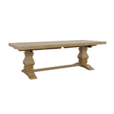 Dining Table - Florence Double Pedestal Dining Table Rustic Smoke