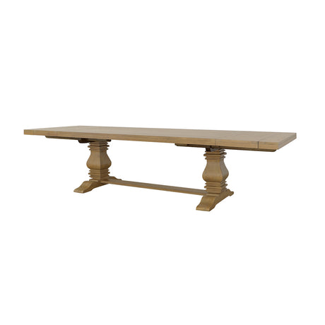 Dining Table - Florence Double Pedestal Dining Table Rustic Smoke