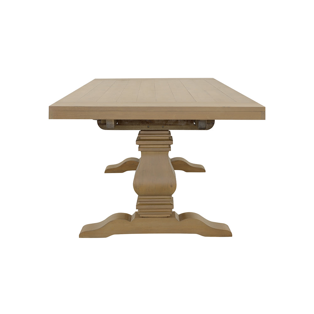 Dining Table - Florence Double Pedestal Dining Table Rustic Smoke