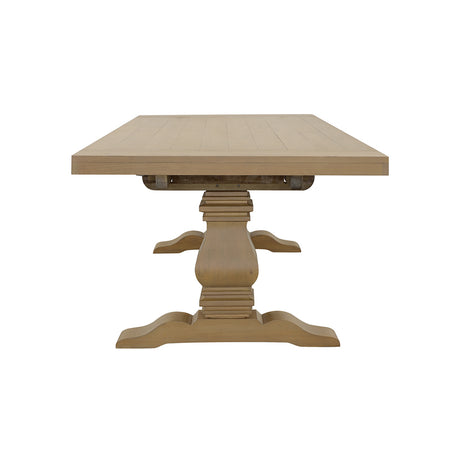 Dining Table - Florence Double Pedestal Dining Table Rustic Smoke