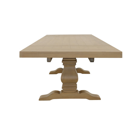 Dining Table - Florence Double Pedestal Dining Table Rustic Smoke