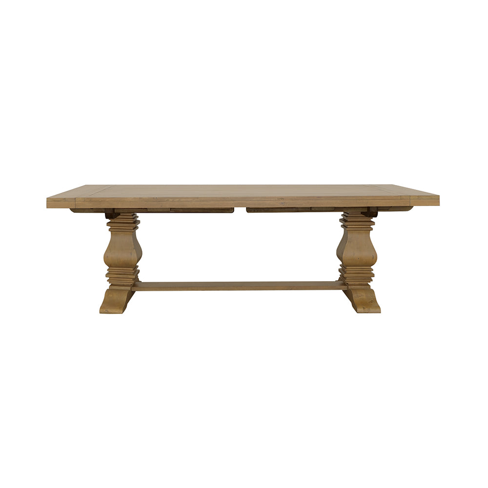 Dining Table - Florence Double Pedestal Dining Table Rustic Smoke