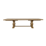 Dining Table - Florence Double Pedestal Dining Table Rustic Smoke