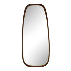 Zachari Asymmetrical Tall Mirror Gold / Woodtone - Dark Brown by Uttermost - View 1