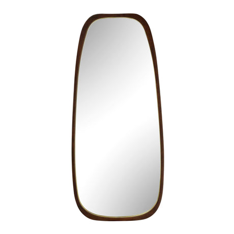 Zachari Asymmetrical Tall Mirror Gold / Woodtone - Dark Brown by Uttermost - View 1
