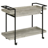 Bar Cart - Ventura 2-tier Bar Cart with Storage Drawer Grey Driftwood