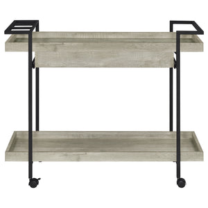 Bar Cart - Ventura 2-tier Bar Cart with Storage Drawer Grey Driftwood