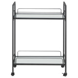 Bar Cart - Curltis Serving Cart with Glass Shelves Clear and Black