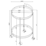 Bar Cart - Chrissy 2-tier Round Glass Bar Cart Brass