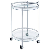 Bar Cart - Chrissy 2-tier Round Glass Bar Cart Chrome