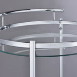 Bar Cart - Chrissy 2-tier Round Glass Bar Cart Chrome