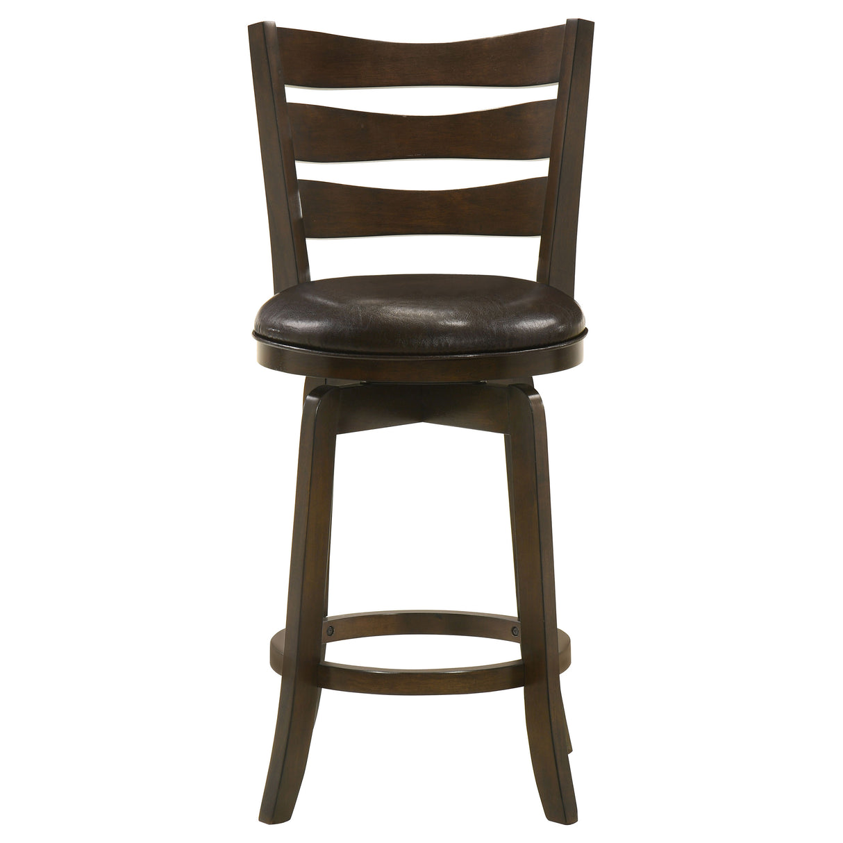 Counter Stool - Murphy Ladder Back Counter Height Swivel Bar Stool Dark Cherry and Brown