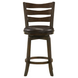 Counter Stool - Murphy Ladder Back Counter Height Swivel Bar Stool Dark Cherry and Brown