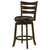 Counter Stool - Murphy Ladder Back Counter Height Swivel Bar Stool Dark Cherry and Brown