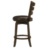 Counter Stool - Murphy Ladder Back Counter Height Swivel Bar Stool Dark Cherry and Brown