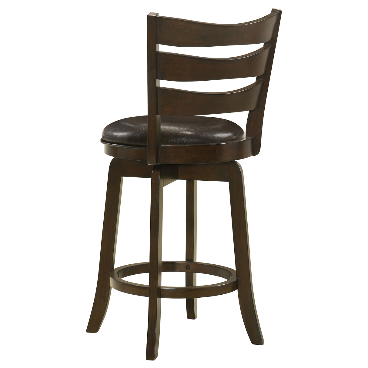 Counter Stool - Murphy Ladder Back Counter Height Swivel Bar Stool Dark Cherry and Brown